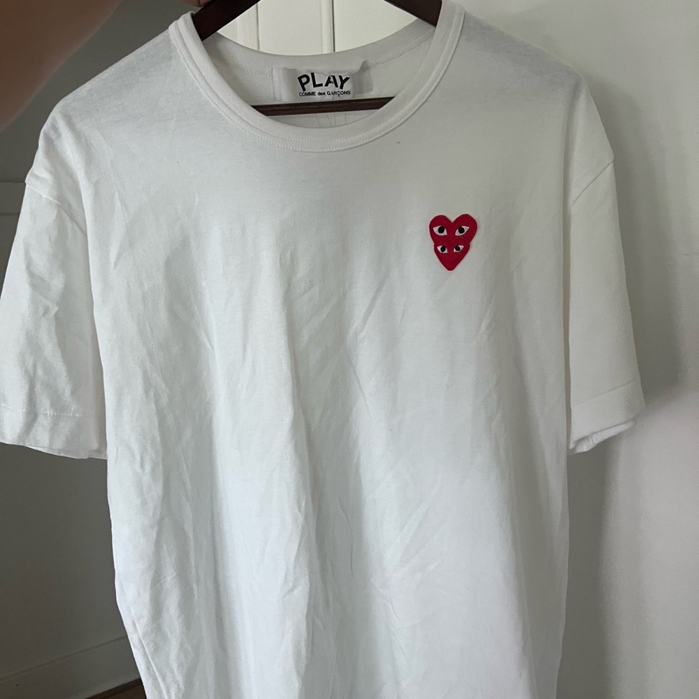 Comme des Garcons PLAY White Tee with Red Heart